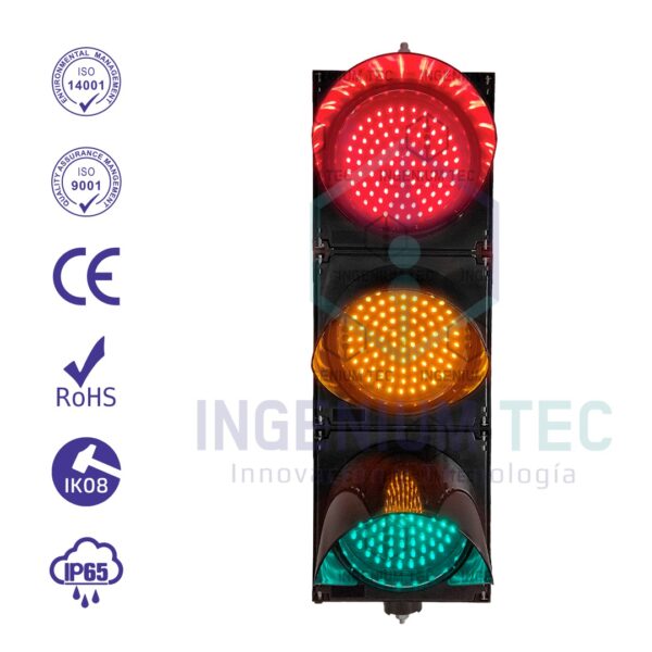 Semáforo Vehicular 1C/3L de 200mm