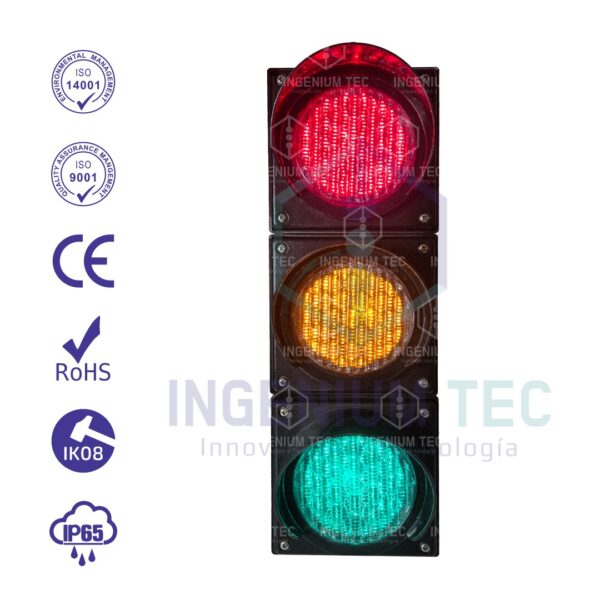 Semáforo Vehicular 1C/3L de 100mm