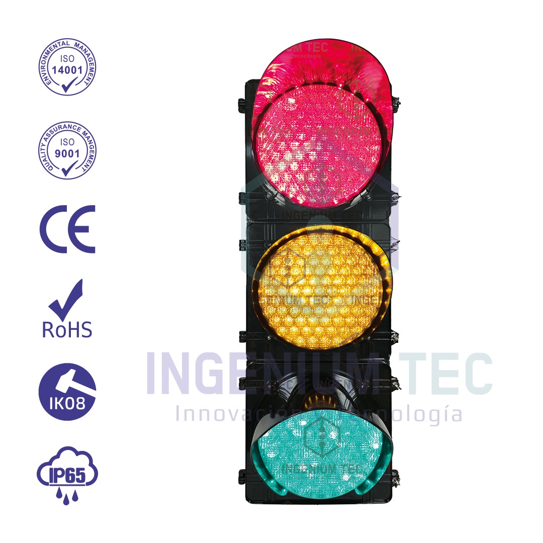 Semáforo Vehicular 1C/3L de 300mm Modelo Prismático