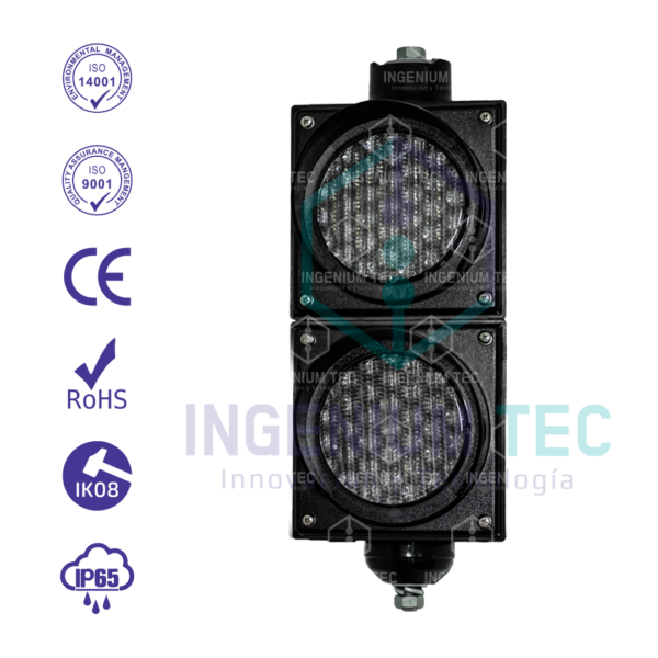 Semáforo Vehicular 1C/2L de 100mm