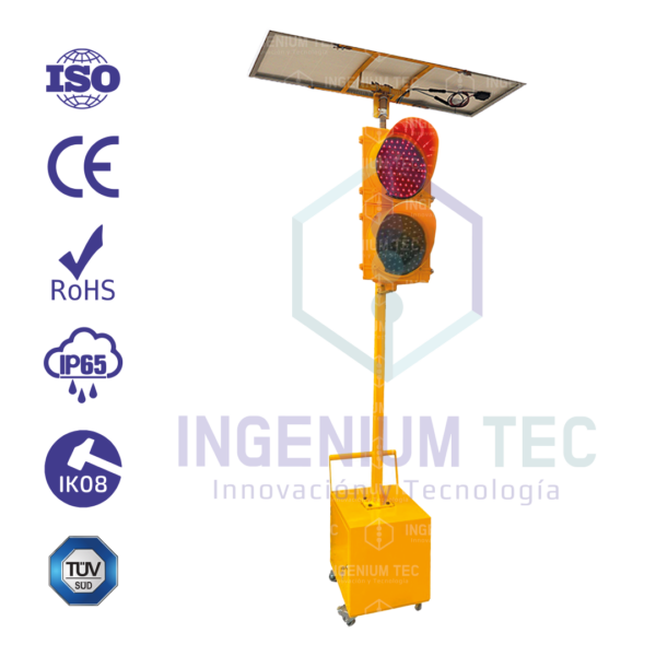Ingenium EcoTraffic 32L - Semáforo Portátil Solar